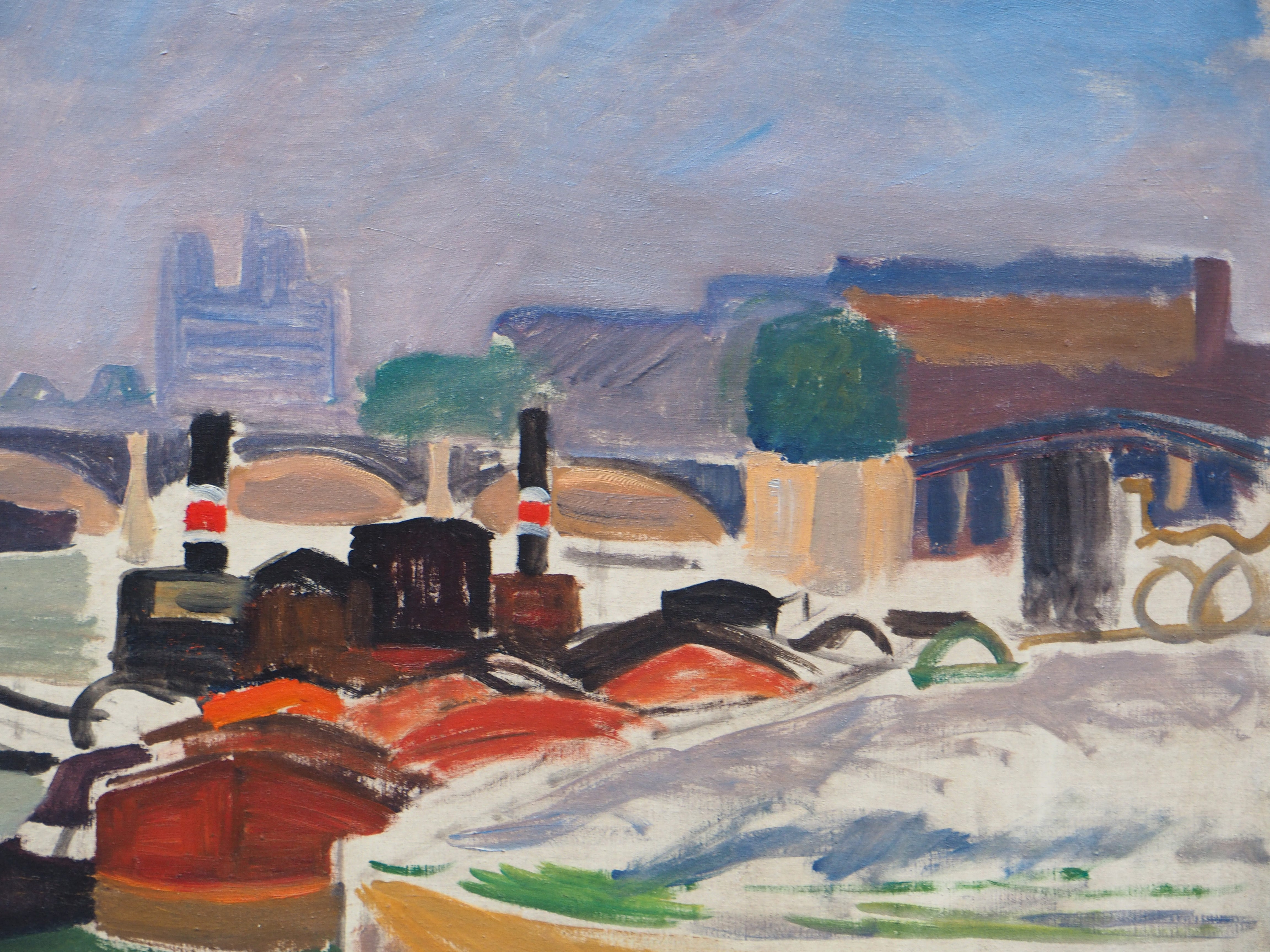 Tugboats on the Seine and Notre-Dame, Paris - Bertrand Py