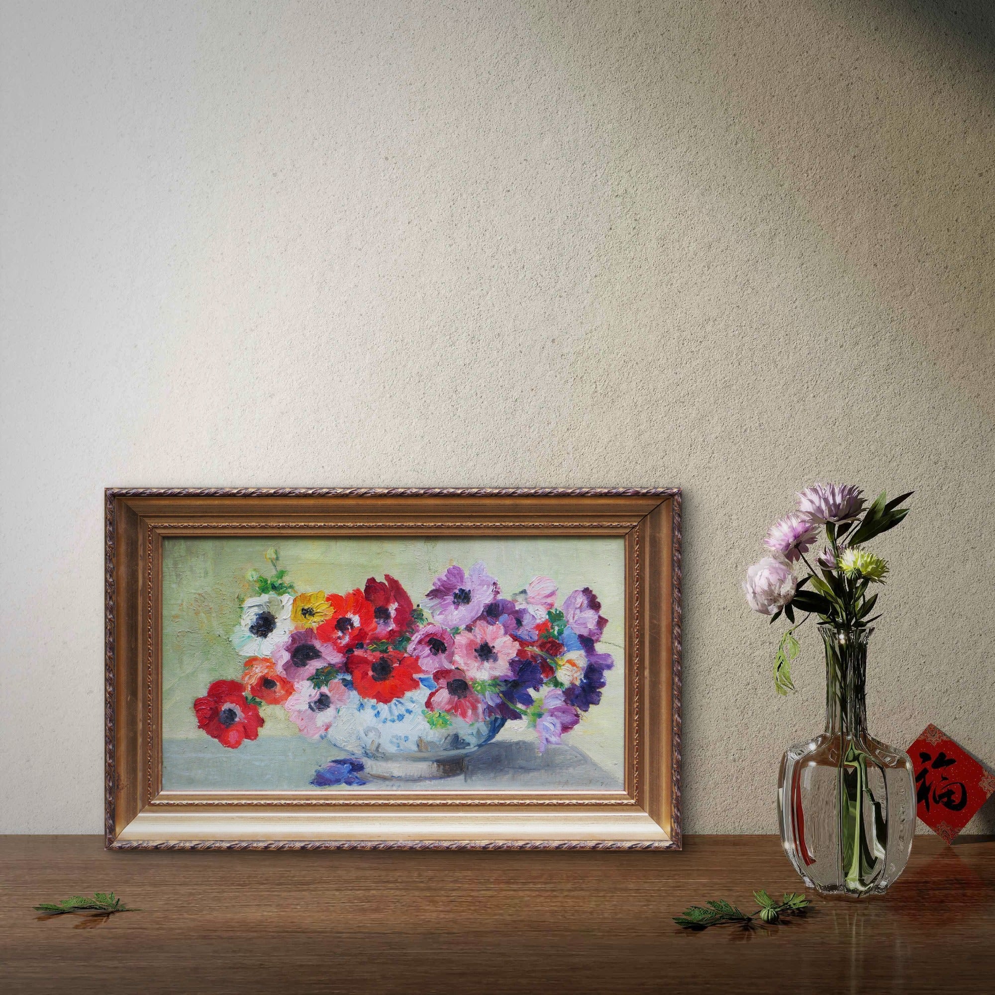 Bouquet d'anémones - Ecole XXème siècle