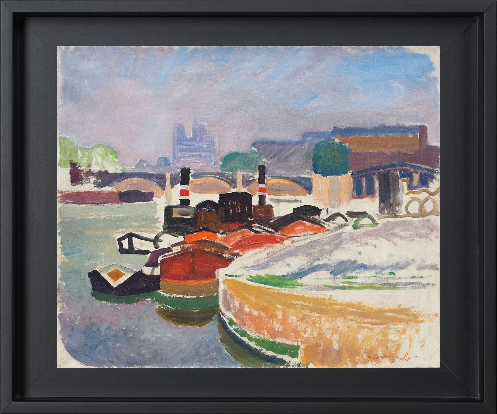 Tugboats on the Seine and Notre-Dame, Paris - Bertrand Py