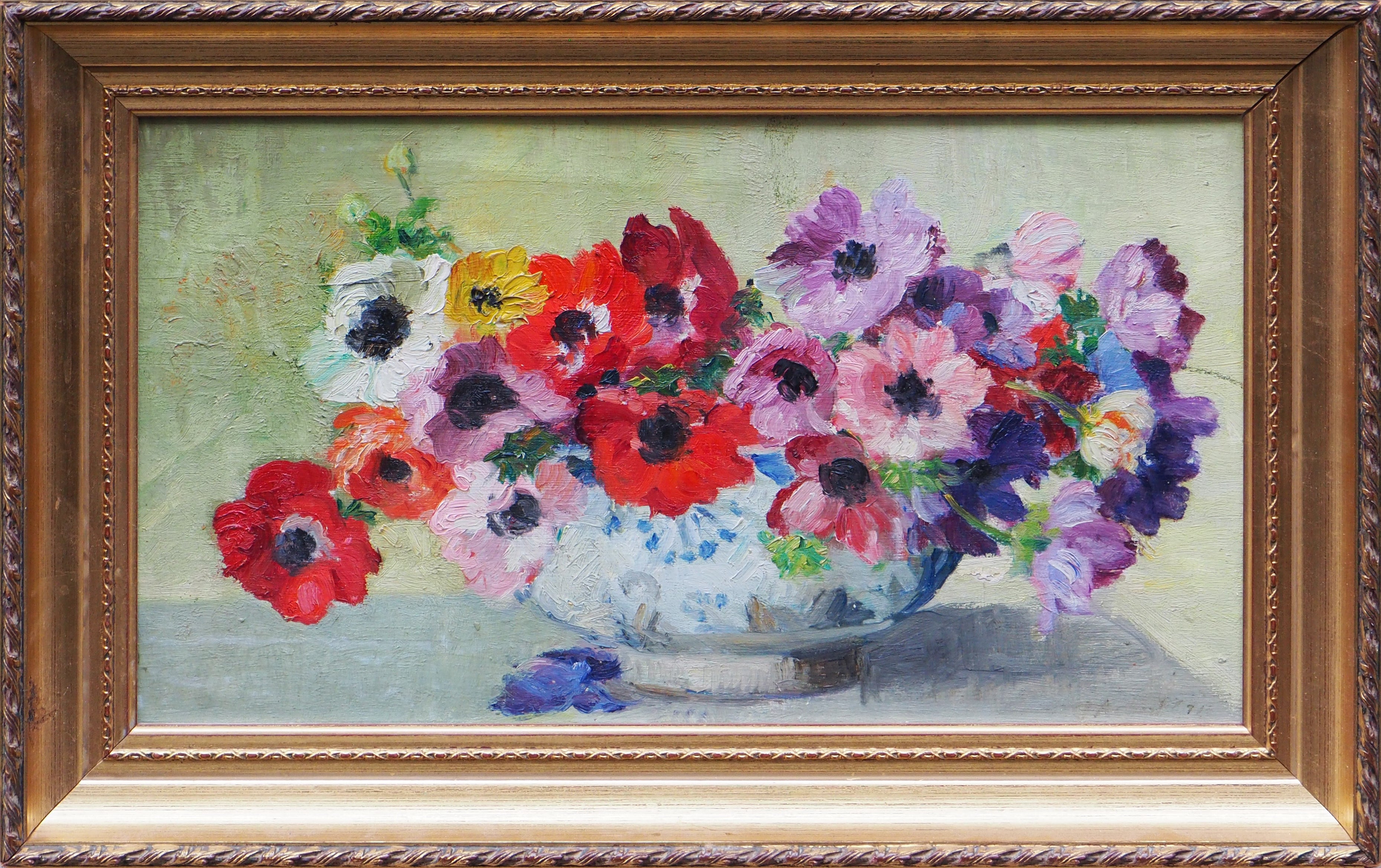 Bouquet d'anémones - Ecole XXème siècle