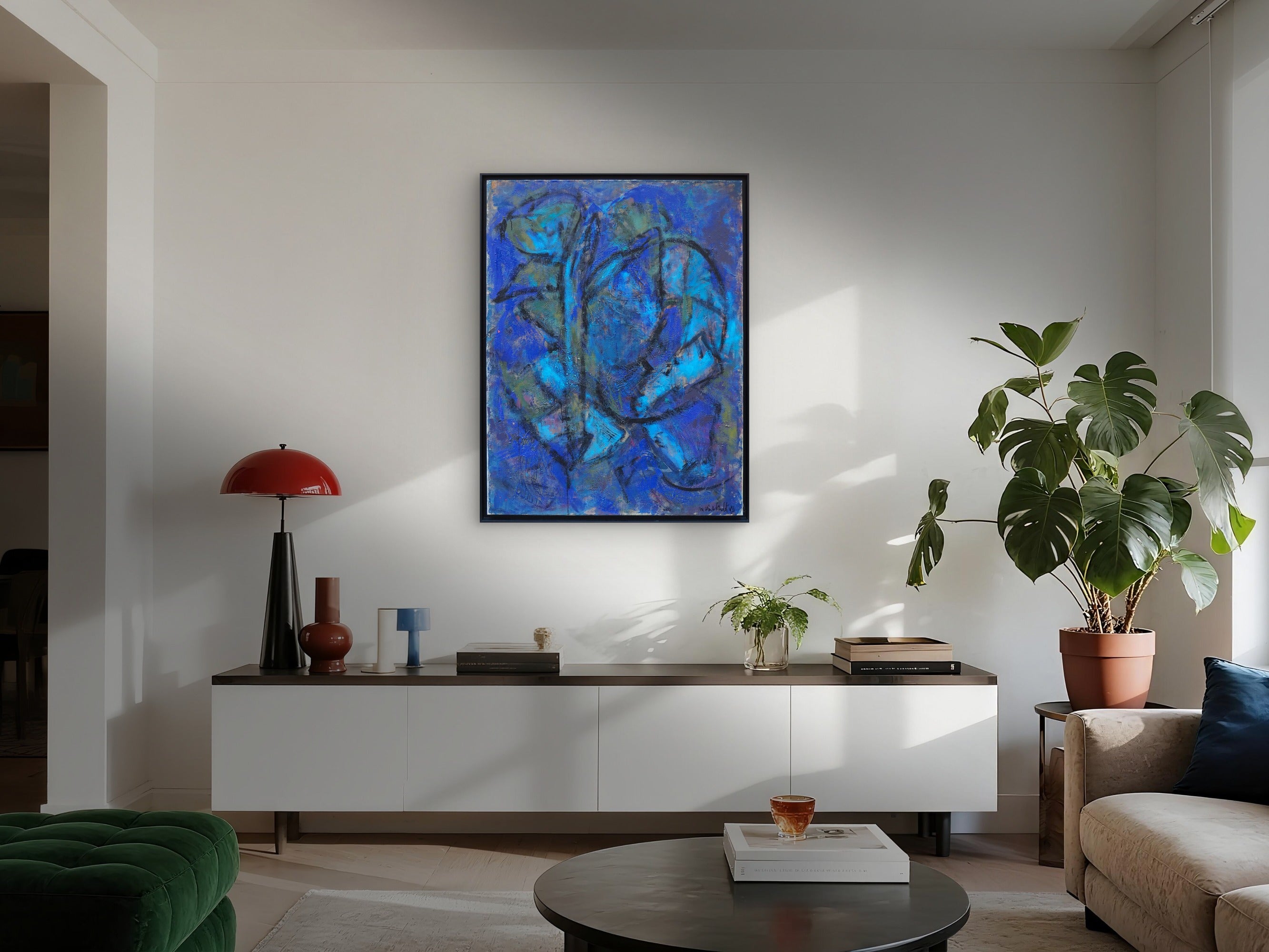 Composition Abstraite en Bleu - Marina Bardet