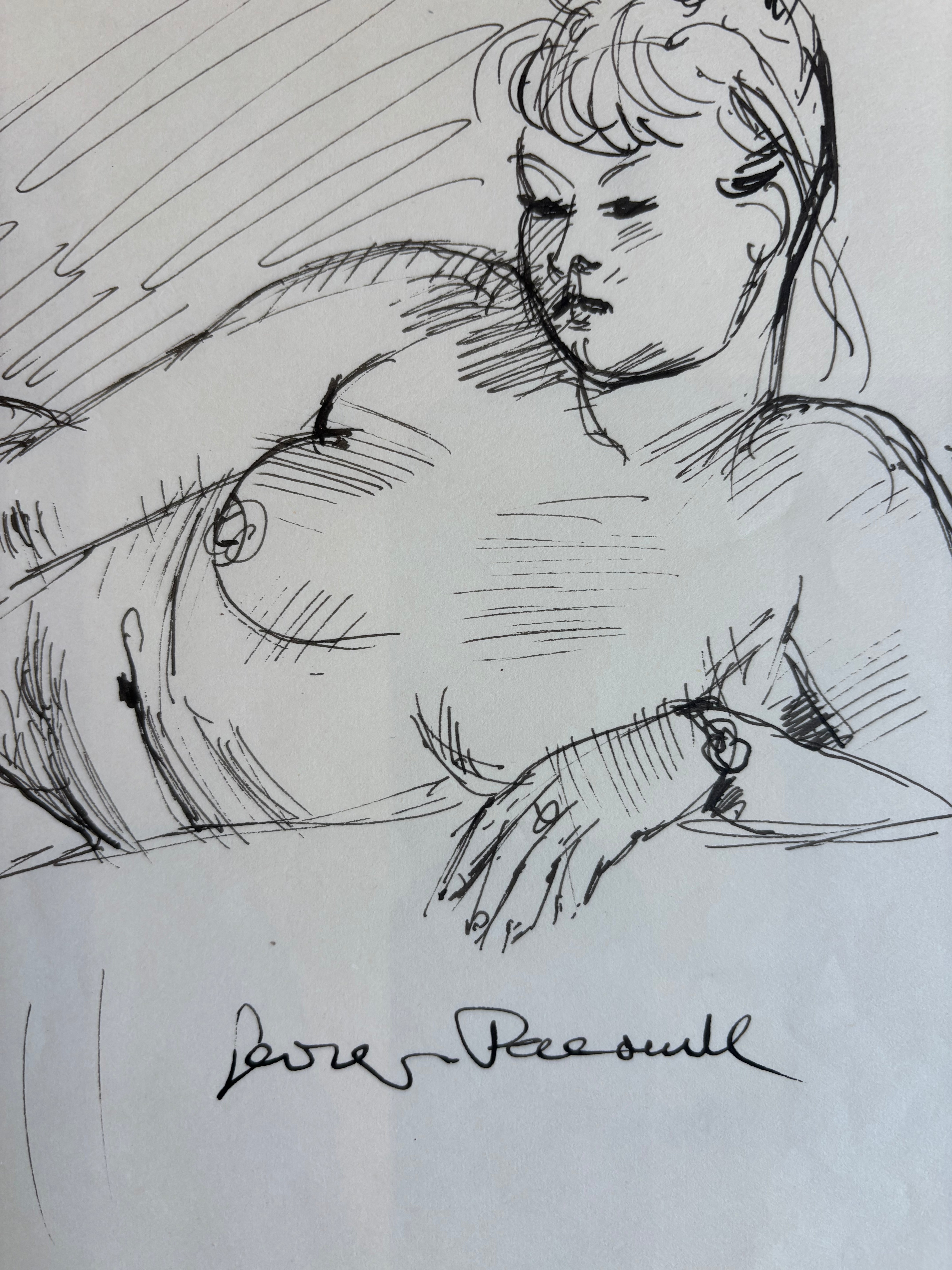 Femme au chignon les seins nus - Georges Pacouil