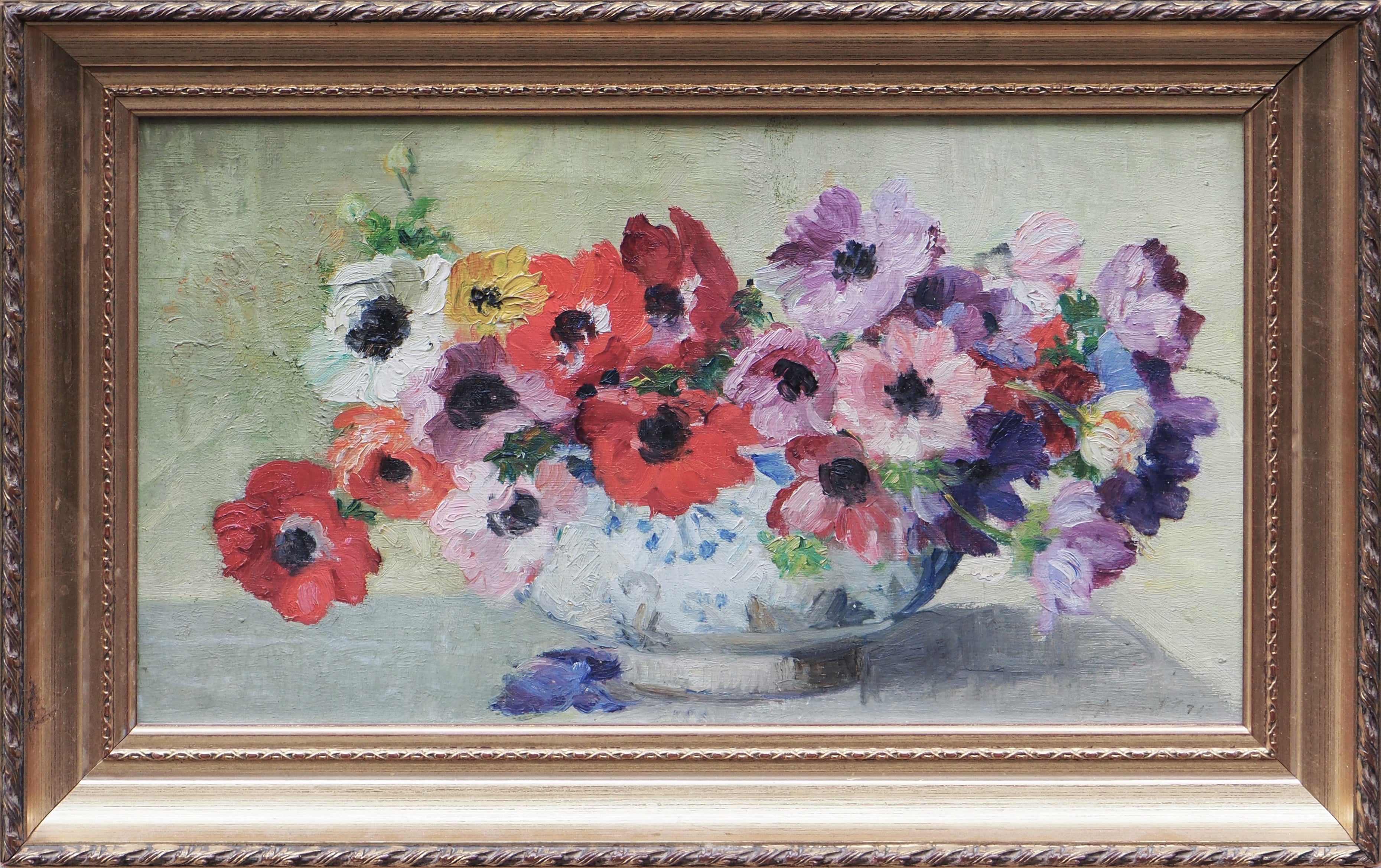 Bouquet d'anémones - Ecole XXème siècle